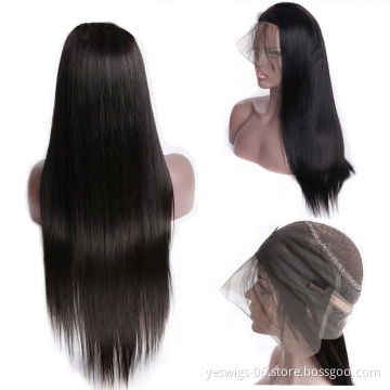 Brazilian Straight Pre Plucked Raw Virgin Cuticle Aligned Human Hair Lace Front Wig With Baby Hair Swiss 360 Lace Frontal Wig
